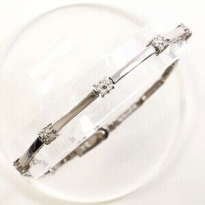 VINTAGE 18k Silver Diamond Charm Bracelet